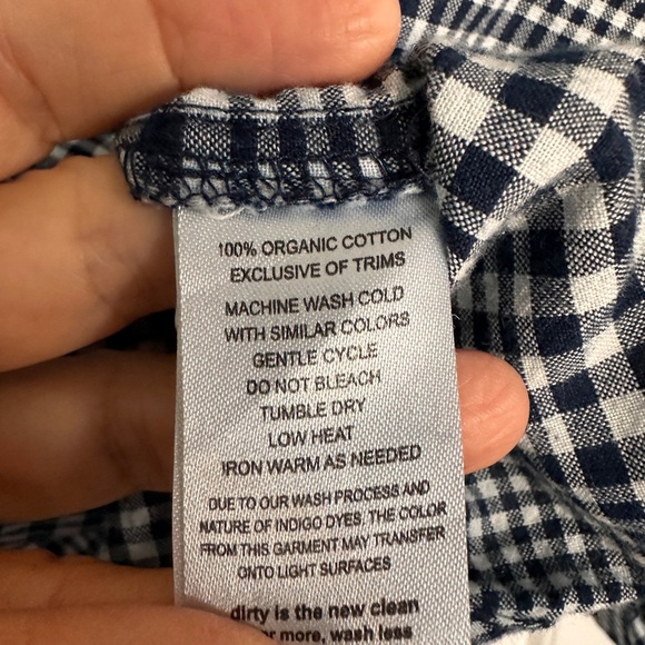 Toad and Co‎ Blue Gingham ORGANIC Cotton shirt Women’s Size M - Picture 6 of 9